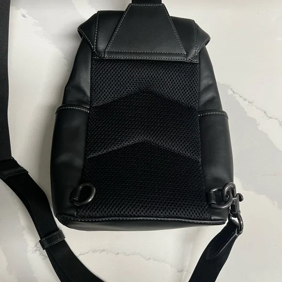 Coach Black Leather Racer Pack - Picture 2 of 3